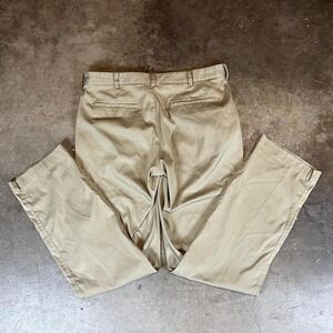 Nike Golf Mens Dri-FIT Flat Front Chino Pants Tan Khaki 34x34 Straight Leg